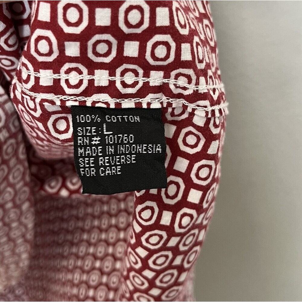 Markham | Red Geometric Print Short Sleeve Button Shirt Men’s Large - Picture 4 of 5
